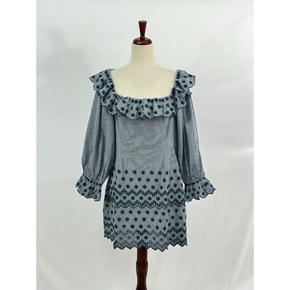 DOEN Sz L Large Blue Azure Gingham Franique Dress NWT - Picture 9 of 12
